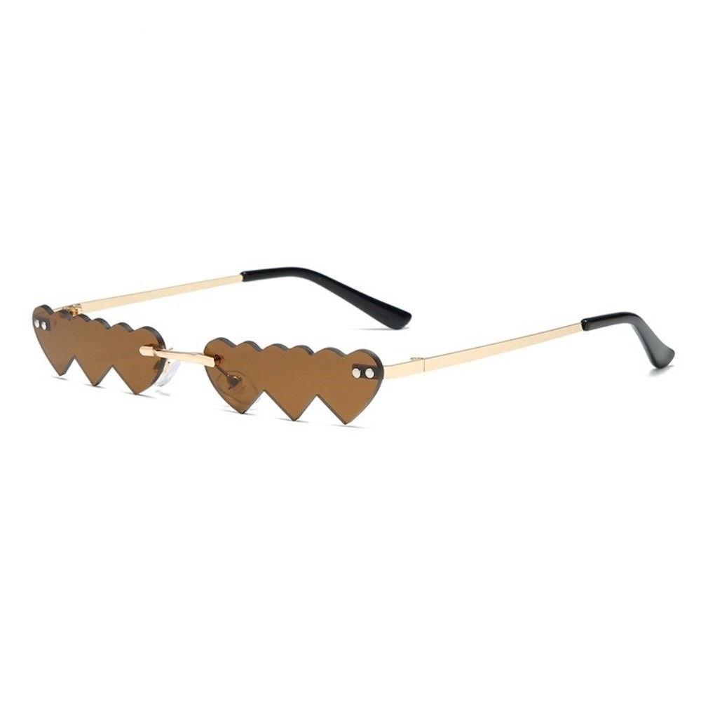 Sunglasses Cat Eye - Fashion Love Heart Shaped Rimless Sunglasses