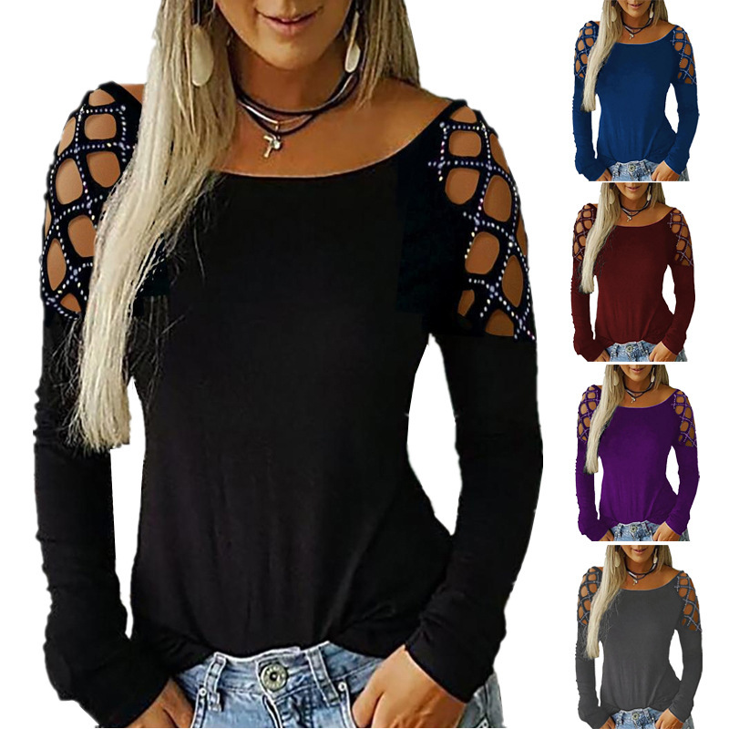 Blouse Off Shoulder - Women Off Shoulder Long Sleeve T