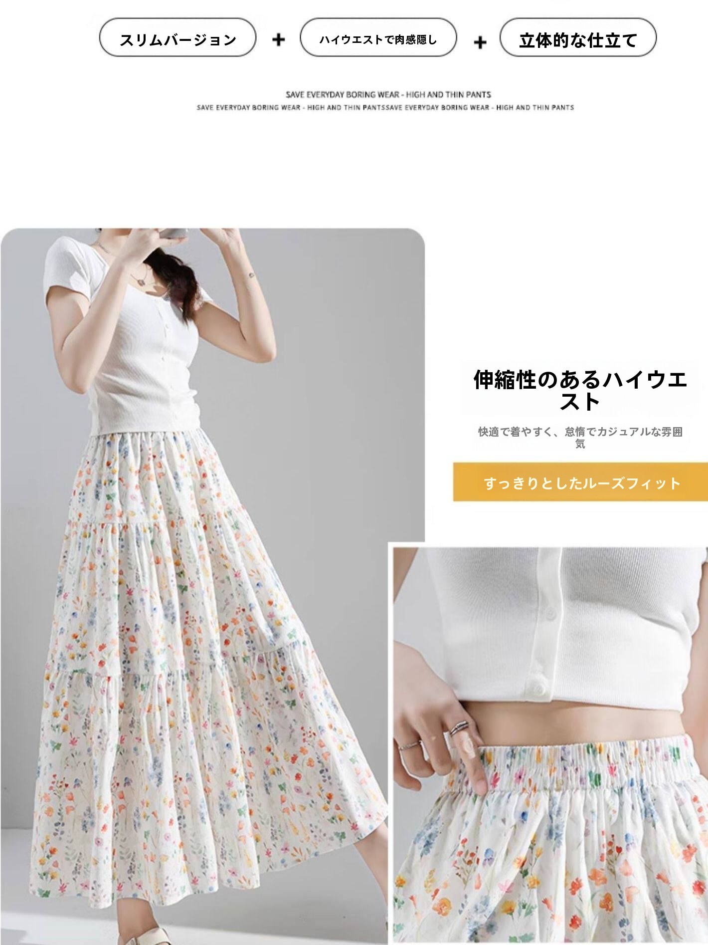 plus Size Floral Print A-Line  - Midi Skirt Floral 评论和价格