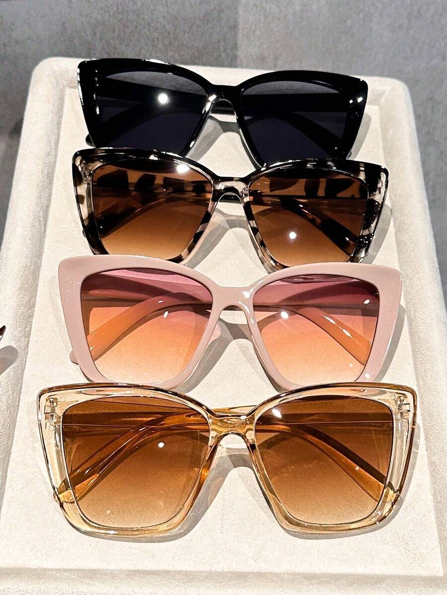 3/4pcs Women Cat Eye Frame Del - Sunglasses Cat Eye 评论和价格
