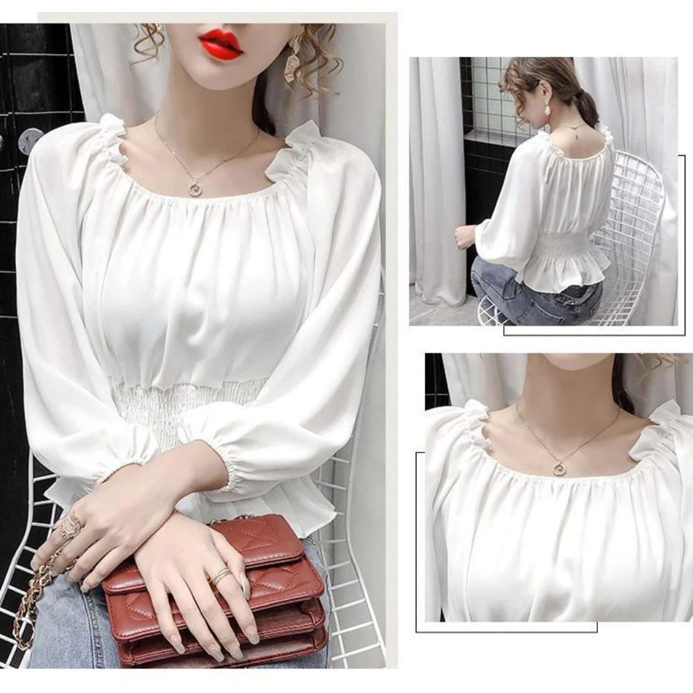 Fashion Chiffon Chiffon Blouse - Blouse Off Shoulder 评论和价格